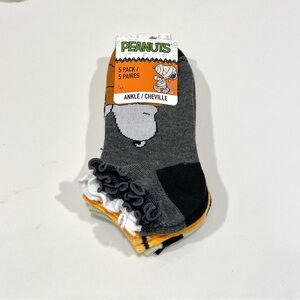 🟡2/$30 NEW Halloween Peanuts Snoopy Pack of 5 Ankle Socks (size 5-10)